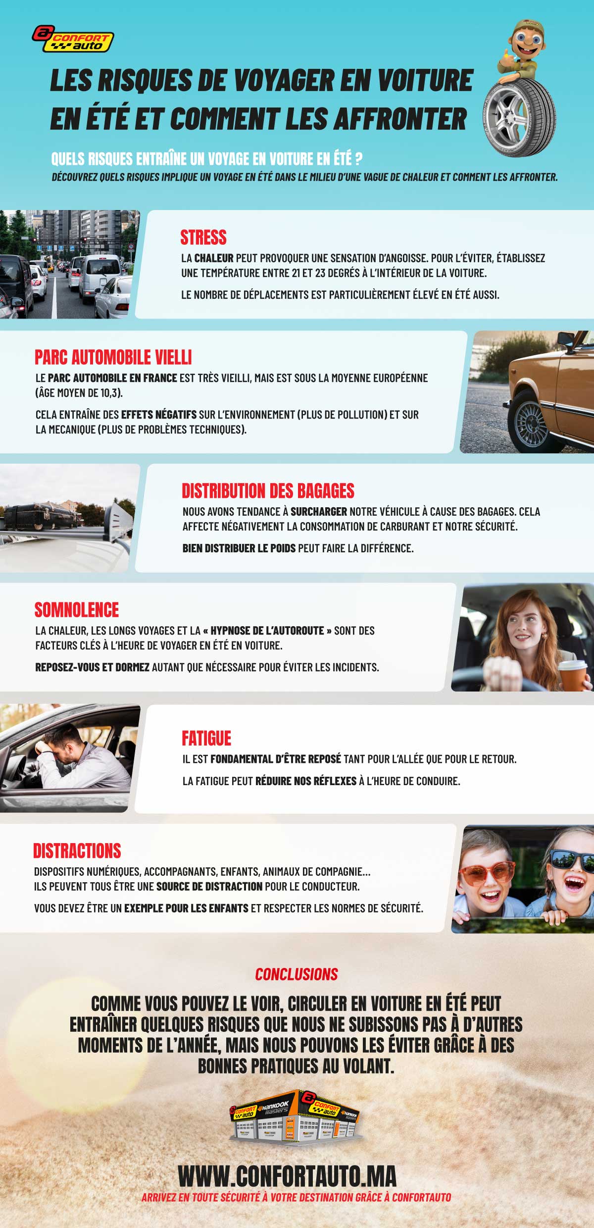 voyager en voiture en été